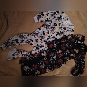 Disney Mickey Mouse Kids One Piece Pajamas - Black and White